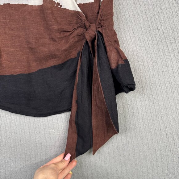 Striped Brown and Black Women's Top - Picture 4 of 10